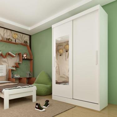 Imagem de Guarda Roupa Firenze Portas Flex Com Espelho Tcil Cor:neve