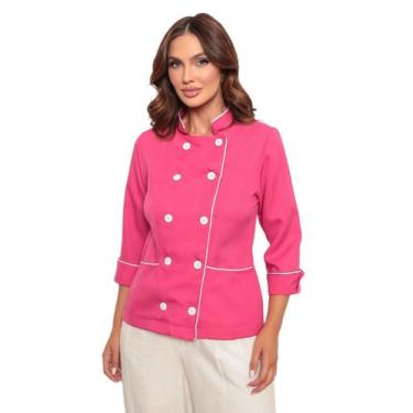 Imagem de Dólmã Feminina Manga 3/4 Oxford Pink Ivy - gardenia jalecos, M