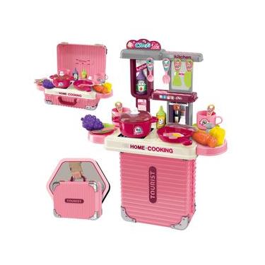 Imagem de Cozinha Infantil Bancada 3 em 1 Maleta C/31 Peças Maxi Toys