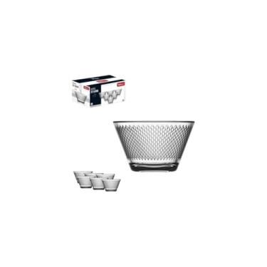 Imagem de Conjunto 6 Unidades Bowl Vidro Zig, Tigelas Transparentes para Servir, 300ml, 6,5cm Altura x 10,5cm Comprimento, Ideal para Saladas, Sobremesas, Frutas