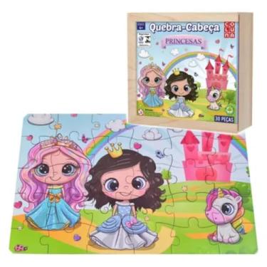 Imagem de Quebra Cabeça Princesas 30 Peças no Estojo