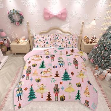 Imagem de Conjunto de edredom com enfeite de Natal, quebra-nozes com desenho animado e mouse para crianças, meninas, meninos, princesa, balé, princesa, floco de neve, colcha de árvore de Natal