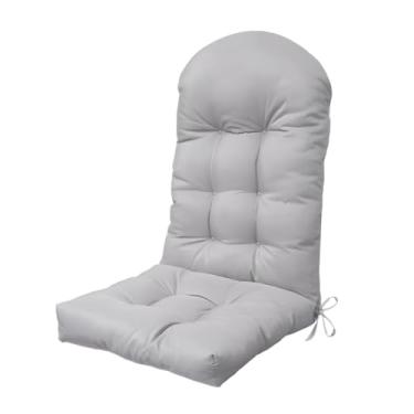 Imagem de BCKNT Almofada de cadeira Adirondack, 122 x 50 x 12 cm, almofada de cadeira de balanço engrossada ampliada com tecido à prova de respingos, suporte alto para as costas com laços