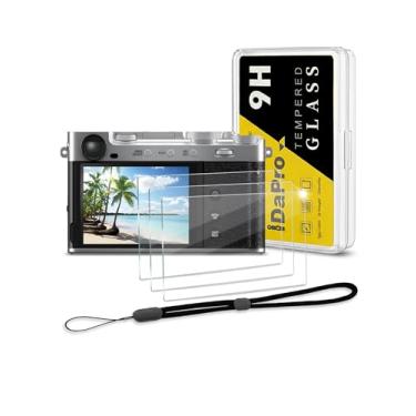 Imagem de iDaPro Protetor de tela para Fujifilm X-E5/XE5 vidro temperado [3 peças] + cordão de mão [1 peça], 9H, anti-arranhões, antibolhas, fácil instalação