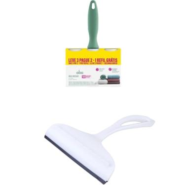 Imagem de Kit 1 Rodo de pia Branco e 1 Rolo Adesivo Tira Pelos com 2 Refis