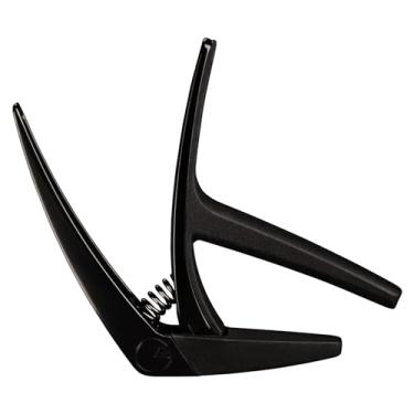 Imagem de G7th Capo de guitarra Nashville, 6 cordas de aço preto acetinado - 55 mm leve, capo de mola de ação rápida para violão de corda de aço acústico ou elétrico - proteção de silicone para violões pescoço