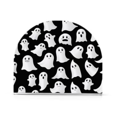 Imagem de JUZIHAI Porta-guardanapos de Halloween engraçados fantasmas para mesa dispensador de guardanapos de acrílico para mesa suporte de lenços independente para cozinha sala de jantar bar festa decoração de