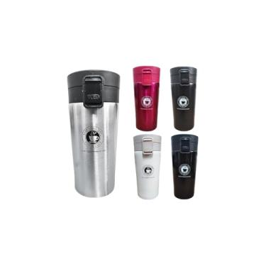 Imagem de Copo Térmico Infusor Inox, 380ml, Preto, com Filtro Interno, Tampa Vedante, 8h Quente/Frio, para Chá e Suco