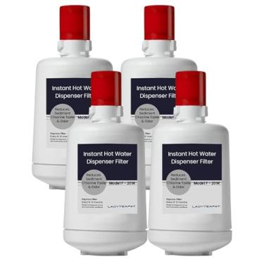 Imagem de Ladyteapot Cartucho de filtro de água F-201R, substituição compatível com cartucho de filtro de água InSinkErator F-201R para dispensador de água quente (pacote com 4)