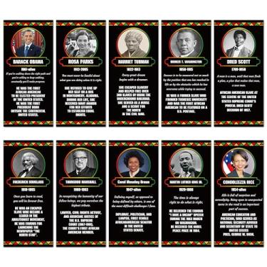 Imagem de DJianrang Conjunto de 10 pôsteres do mês da história negra afro-americana, citações inspiradoras, pôster, sala de aula, quadro de avisos, quadro de avisos, decoração de arte de parede de escritório