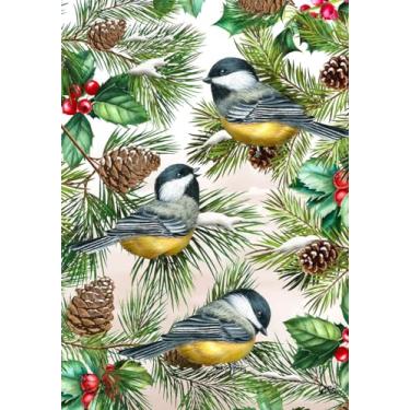 Imagem de Bandeira de inverno Chickadees Winter House 101,6 cm x 71,1 cm Briarwood Lane