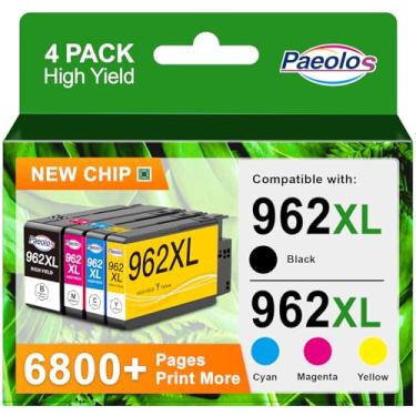 Imagem de Pacote combo de cartuchos de tinta 962 962XL para HP 962XL Pacote combo para HP 962 XL para HP Ink 962 para HP 9010 Cartucho de tinta Officejet Pro 9010 9015 9020 9018 9025 (962XL Ink 4-Pack)