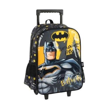 Imagem de Mochila Escolar de Rodas Infantil Menino Batman Morcego - Luxcel, Pret
