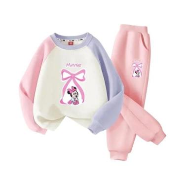 Imagem de Conjunto De Duas Peças De Algodão Com Estampa Da Minnie Da Disney Para