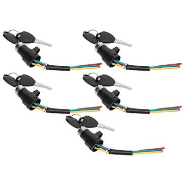 Imagem de KIMISS 5 Conjuntos de Bloqueio de Fonte de Alimentação de Bicicleta Elétrica Com Interruptor de Chave para Scooters Elétricos e E-bikes-mecanismo de Bloqueio de Segurança Confiável