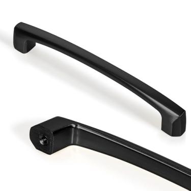 Imagem de L&lonpa Pacote com 10 puxadores de armário pretos foscos, puxadores quadrados de liga de zinco, ferragens modernas duráveis para cozinha, quarto, banheiro, cômoda