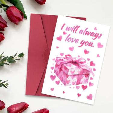 Imagem de Cartão de felicitações I Will Always Love You, cartão de coração fofo para namorado, namorada, aniversário romântico, presentes de dia dos namorados para ele, dela, cartão de presente de aniversário