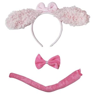 Imagem de Petitebella Combined Animal Headband Bowtie Tail 3pc Costume (Poodle(pink), One Size)