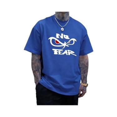 Imagem de Camiseta Masculina Oversized De Algodão Com Estampa 'No Fear Determine