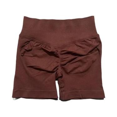 Imagem de Shorts De Yoga Femininos De Cintura Alta Para Fitness E Treino, Com Ef
