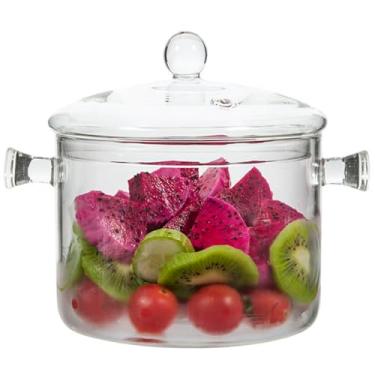 Imagem de Panela de vidro com tampa, panelas de vidro resistente ao calor de 1,9 L/1,8 l, panelas de vidro para cozinhar no fogão, conjunto de utensílios de cozinha, panela de fogão para sopa, macarrão e comida