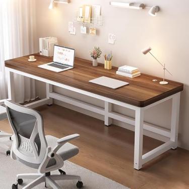 Imagem de Mesa de jogos moderna e mesa de escrita, nogueira e branca, 80/100/120/140 cm, mobiliário de escritório doméstico elegante, mesa ergonômica de PC para quarto, 100 x 60 x 75 cm