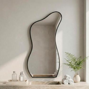 Imagem de Espelho Para Salão De Beleza Grande 60x110cm - Modelo Curves - REI DOS