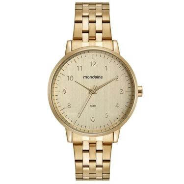Imagem de Kit Relógio Mondaine Dourado Com Colar E Brincos 32596lpmkde1k1