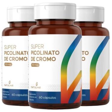 Imagem de KIT 3X Super Picolinato de Cromo 250mcg 60 cápsulas - Natulha