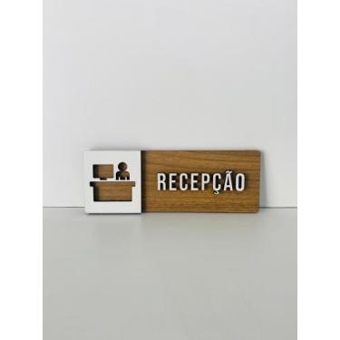 Imagem de Placa de sinalização Recepção em mdf - Realaser Store