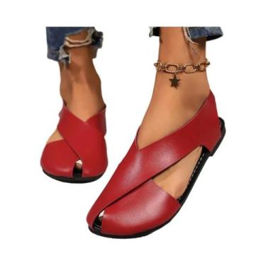 Imagem de Sandálias Femininas Retrô De Verão Com Sola Macia, Casuais, Peep Toe, 