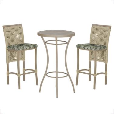 Imagem de Mesa Bistrô 2 Banquetas Roma Corda Náutica Estofado 5 Trama Rami