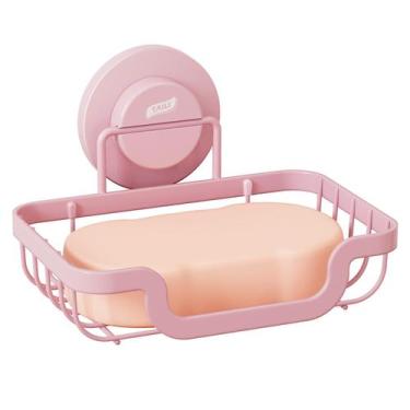 Imagem de Saboneteira TAILI Bar Dish Sucction Cup Cup em aço inoxidável rosa