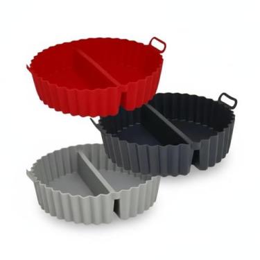 Imagem de Forma de Silicone com Divisória 20cm para Air Fryer Reutilizável Antia