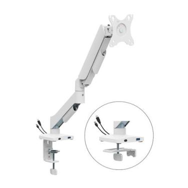 Imagem de Suporte de Mesa para Monitor Bluecase Ergo Flexy Branco Articulado 17 