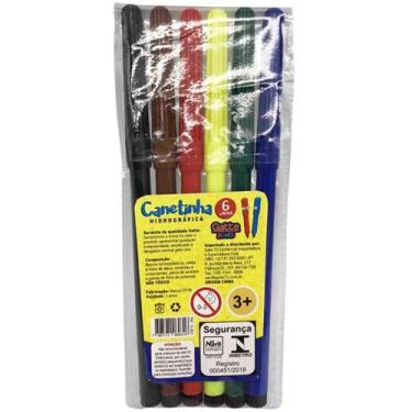 Imagem de Caneta Hidrografica Hidrocor KIDS 6 Cores PCT.C/12 - Make+