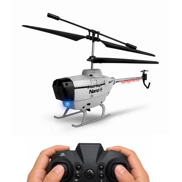 Imagem de Brinquedo Helicóptero de Controle Remoto Black Eagle Nano com Sensor de Obstáculos e Luzes LED Cinza Draik