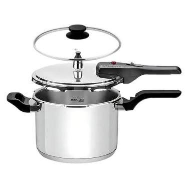 Imagem de Panela De Pressão 2 Em 1 Tramontina Brava 4,5 L Aço Inox Fundo Triplo 