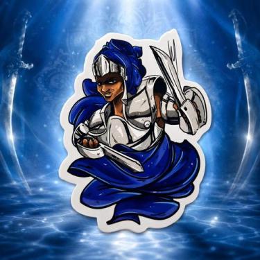 Imagem de Adesivo Vinil Impermeável Ogum Azul 10 x 13 cm - Lua Mística - 100% Or