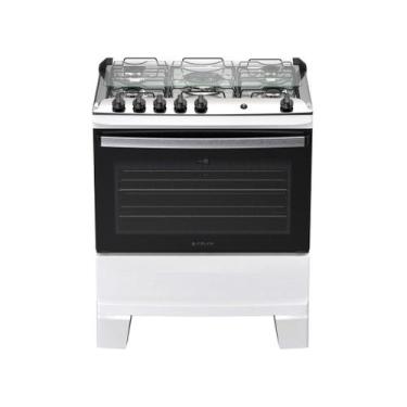 Imagem de Fogão 5 Bocas Atlas Agile Up Automático Mesa Inox Branco Bivolt, Branc