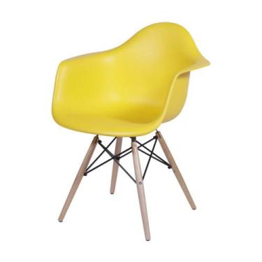 Imagem de Conjunto De Cadeiras Eiffel 4 Peças Amarela Base Clara - Or Design