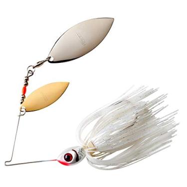 Imagem de BOOYAH Isca de pesca de robalo Blade Spinner-Bait, brilho prateado acetinado, salgueiro duplo (3/226.8 g)
