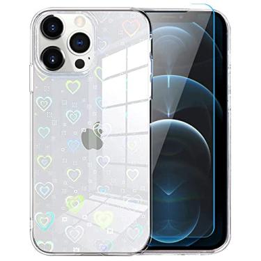 Imagem de para iphone 13 12 11 Pro Max XR XS MAX 7 8 Plus SE 2020 Laser Bling Glitter Rainbow Heart Phone Case, padrão bonito projetado para meninas mulheres, amor, para iphone 7plus