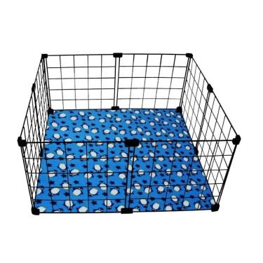 Imagem de Cercado para Porquinho da Índia 60x60x30cm Aramado Preto com Soft Forro