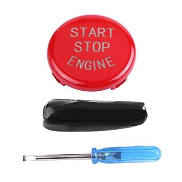 Imagem de Capa protetora para botão de interruptor interno do carro, botão de partida, tampa do interruptor de ignição do motor para E Disk Bottom (vermelho (chassi E))