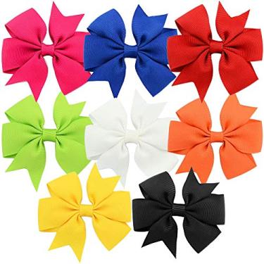 Imagem de 8 Un. Laço Para Cabelo Infantil Adulto Com Jacaré Cores