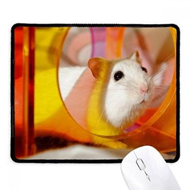 Imagem de Tapete de borracha para jogos de animais de estimação branco com borda costurada