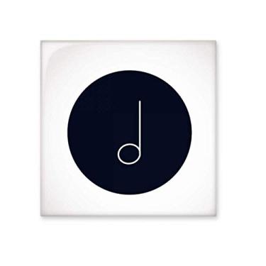 Imagem de White Music Mim Notes Azulejo de cerâmica preto brilhante para banheiro Cozinha Parede