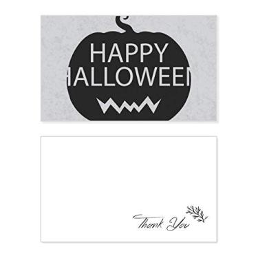 Imagem de Dia das Bruxas Black Horror Pumpkin cartão de agradecimento aniversário aniversário saudação casamento agradecimento