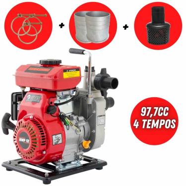 Imagem de Motobomba Kawashima Autoescorvante KWP-12 4 Tempos 97,7cc 2,4HP À Gasolina Para Água Limpa